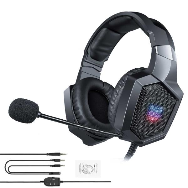 ONIKUMA K8 RGB Over-Ear Gaming Headset – Mic & Volume Control, LED Lights