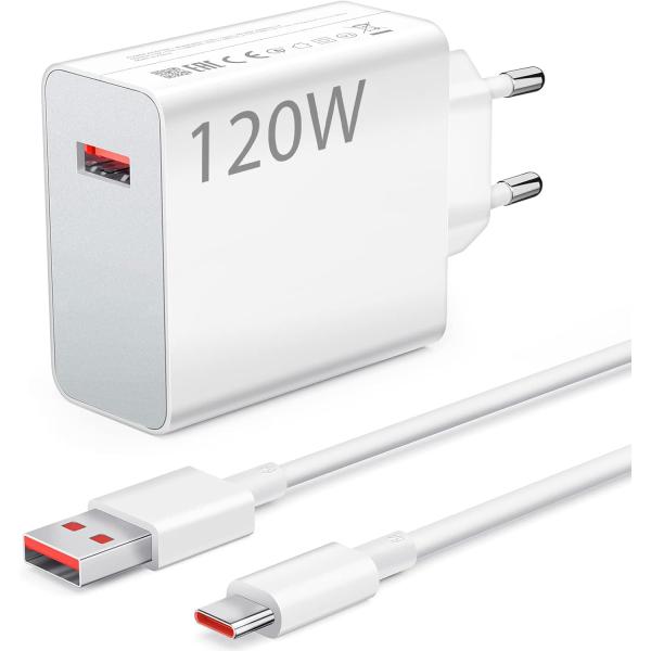 XIAOMI 120W EU Plug QC3.0 Fast Wall Charger with Cable – Ultra-Fast and Reliable Charging