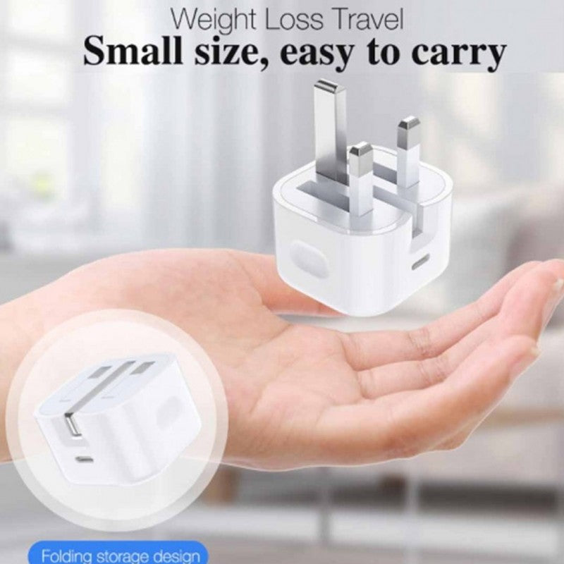 25W iPhone USB-C PD Power Adapter – Fast Charger with UK 3-Pin Plug(Original 1 Year Warranty)