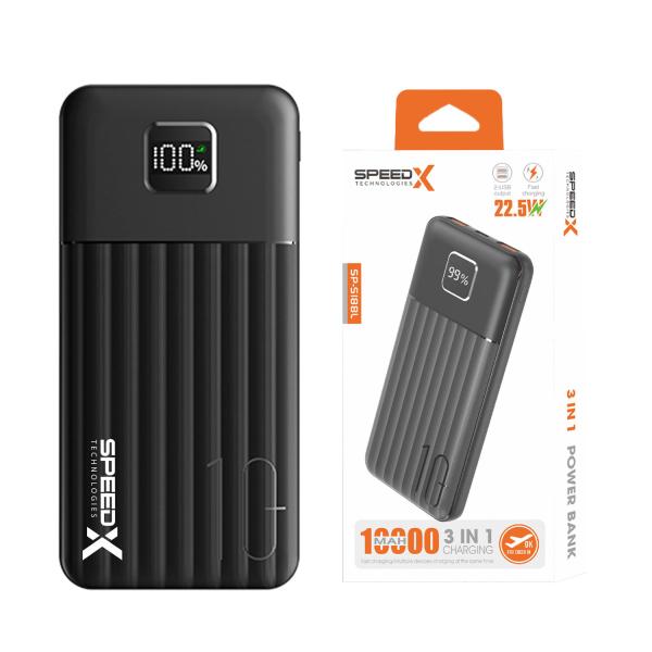 SPEEDX SP-S188L 3-in-1 10000mAh Power Bank | 22.5W Fast Charging | Portable & Compact Charger