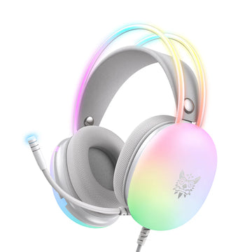 ONIKUMA X25 PRO RGB Gaming Headset – 3.5mm Wired Stereo Surround with Mic – White
