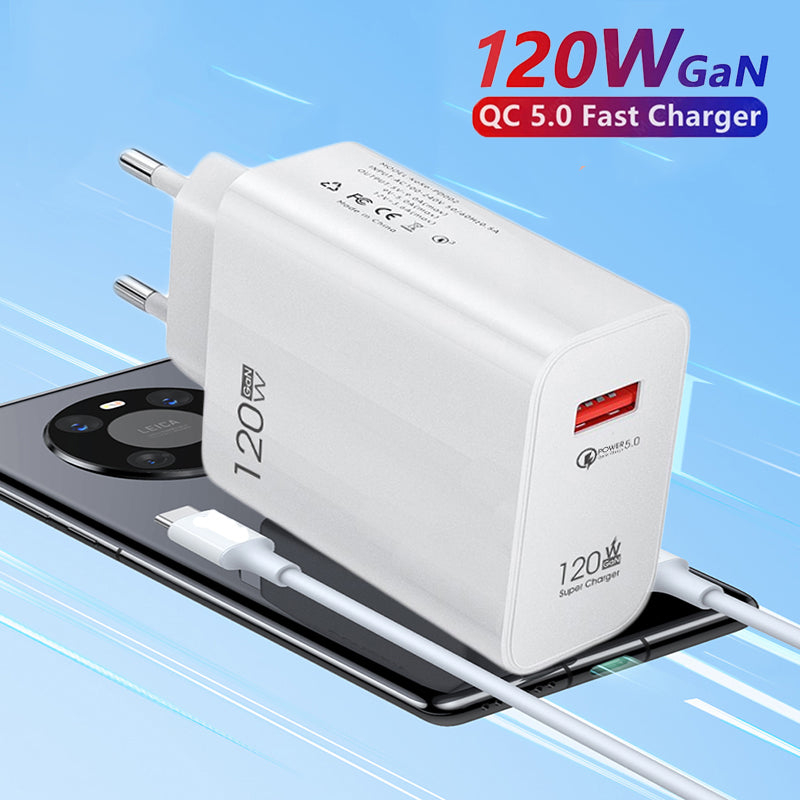 XIAOMI 120W EU Plug QC3.0 Fast Wall Charger with Cable – Ultra-Fast and Reliable Charging