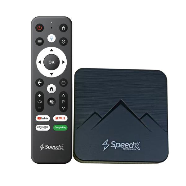 Speedx W30 Plus Zeon Android 14.0 Smart TV Box – Quad-Core Cortex-A53, 4GB RAM + 64GB ROM, Dual-Band WiFi, 4K 60FPS, Air Mouse with Voice Control