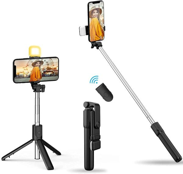Selfie Stick Tripod R1s Bluetooth Remote Control Tripod Selfie Stick New Model With Wireless Remote Shutter Compatible With All Cell Phones