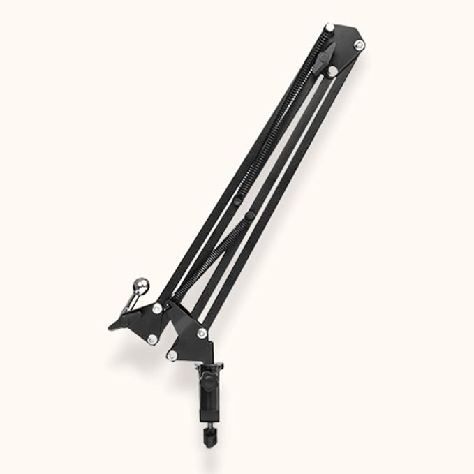 SYGA 35 Metal Cantilever Microphone Desktop Stand – Universal Adjustable Mic Arm (Black)