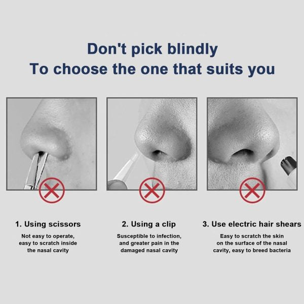 2-Piece Nose Hair Trimmer Set – 360° Rotating Nose Tweezers & Multi-Functional Grooming Tool