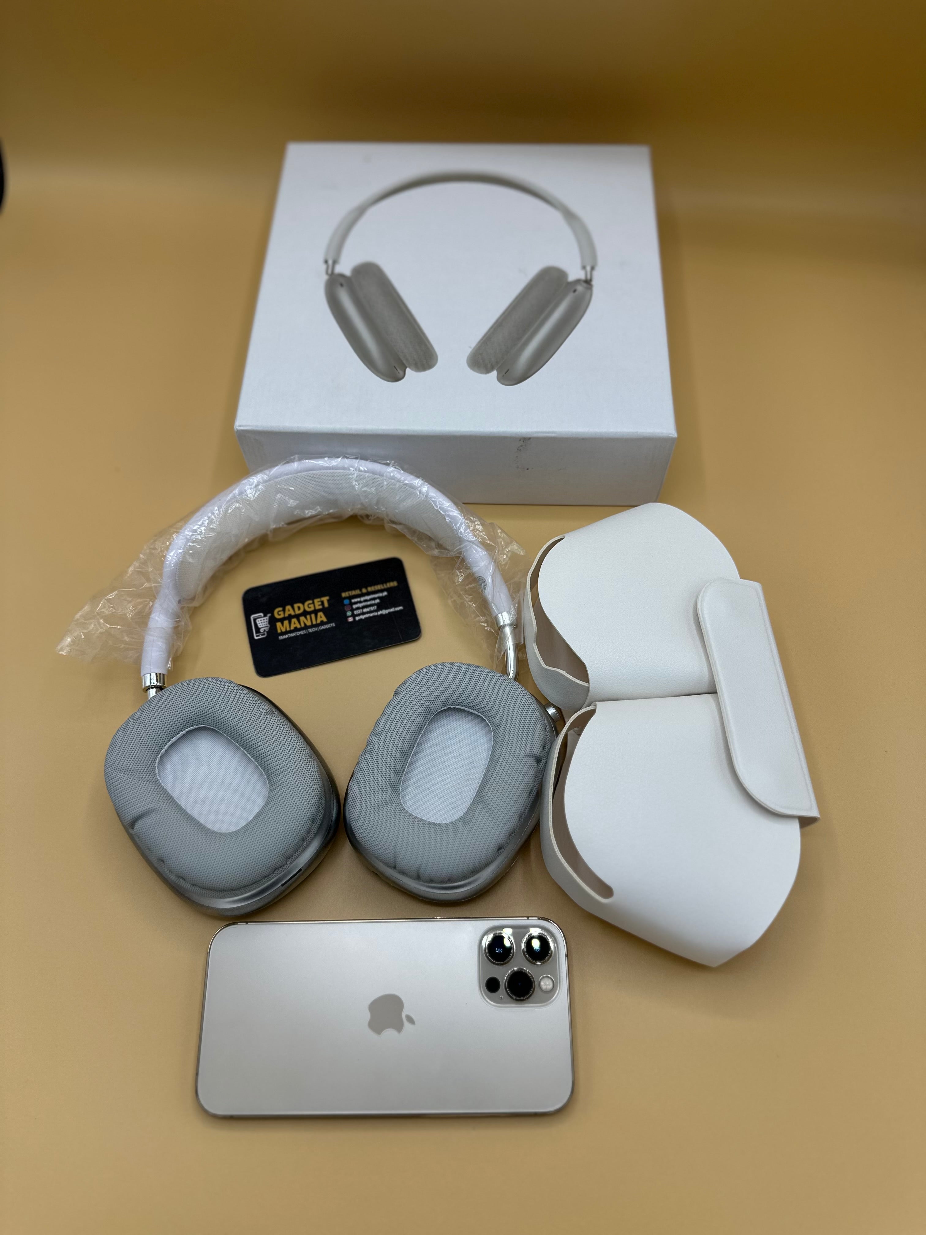 Airpods Max Wireless Headphone Premium Quality Pop Up,Crown Working & Free Leather Case (IOS+ Android)Feels Like Original