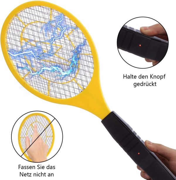 Electric Mosquito Killer Racket 2 In 1 Led Flash Light (battery Operated) (random Color)