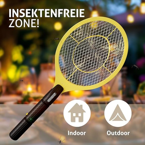 Electric Mosquito Killer Racket 2 In 1 Led Flash Light (battery Operated) (random Color)