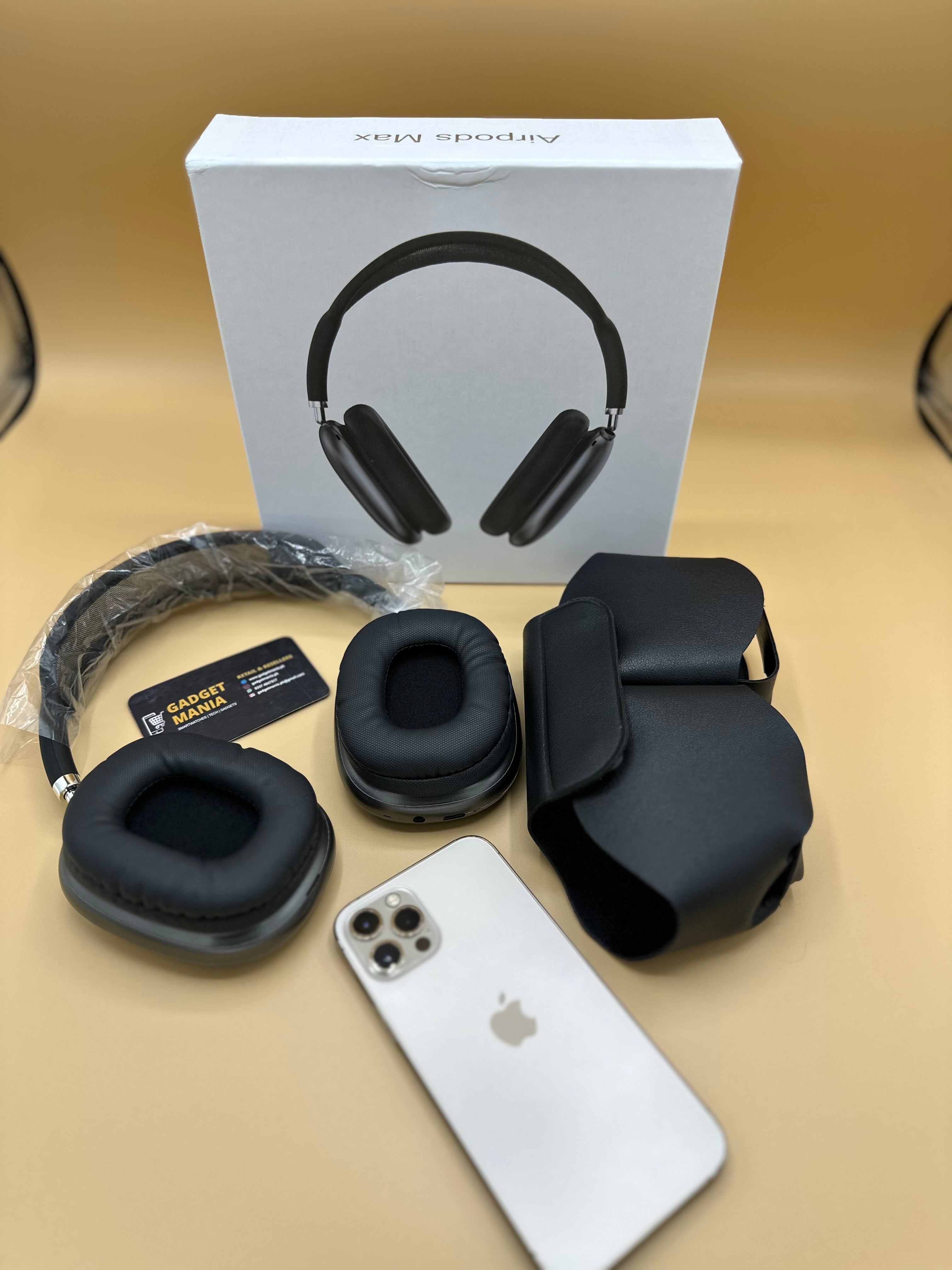 Airpods Max Wireless Headphone Premium Quality Pop Up,Crown Working & Free Leather Case (IOS+ Android)Feels Like Original