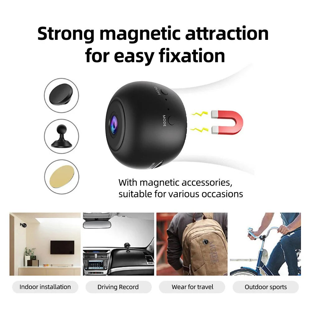 A10 Mini WiFi Camera – 1080P HD 2MP Wireless Security Cam with PIX-LINK App