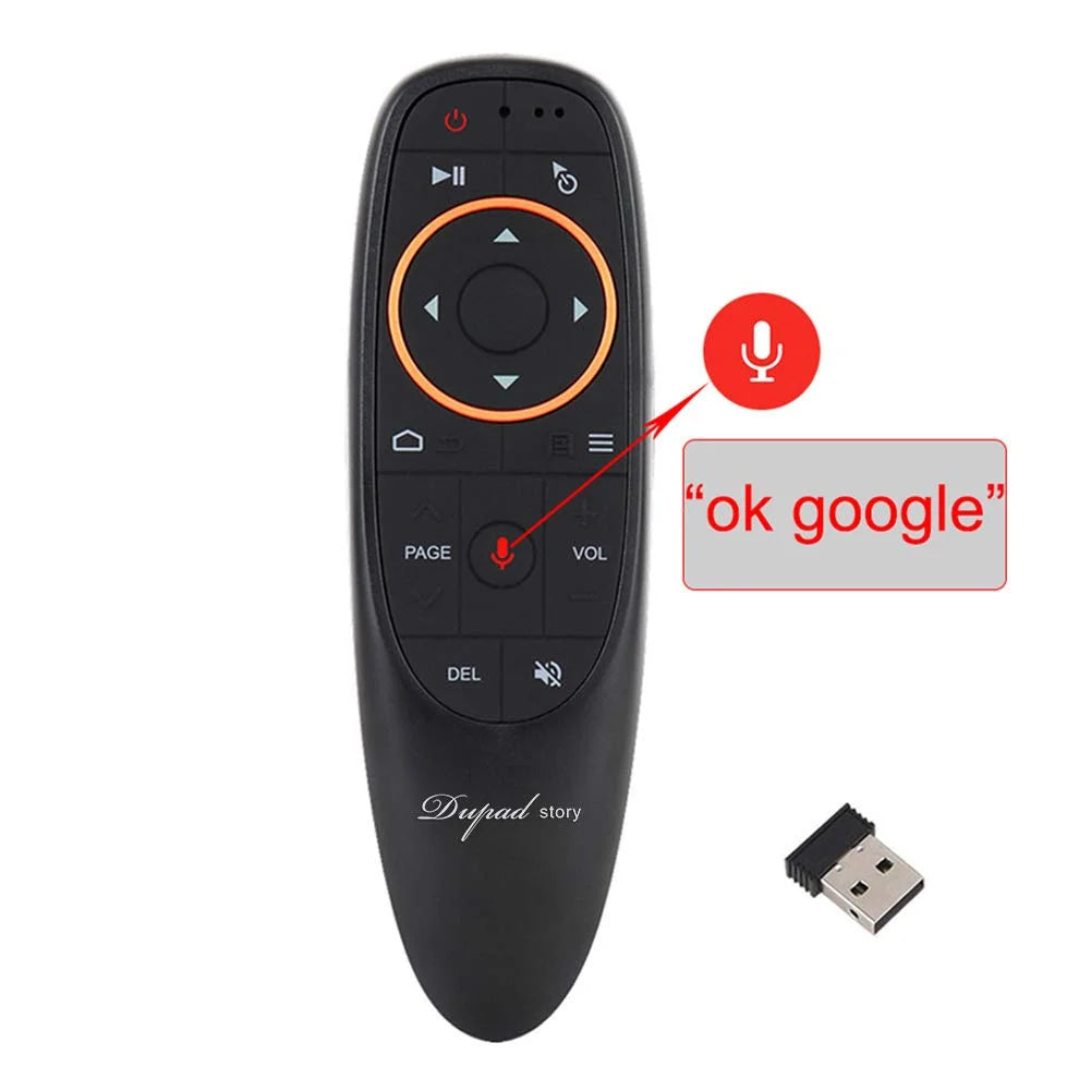 G10S Air Mouse Remote with Voice Control – 2.4G Wireless, Gyroscope Motion Sensor