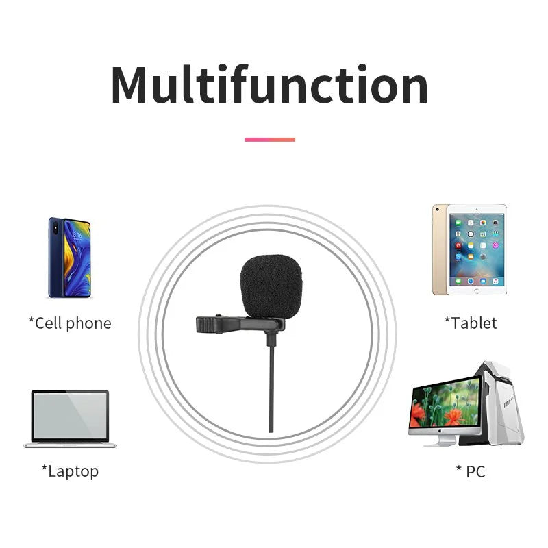 Jmary MC-R1 3.5mm Professional Lavalier Microphone – Clip-On Mic for Clear Audio