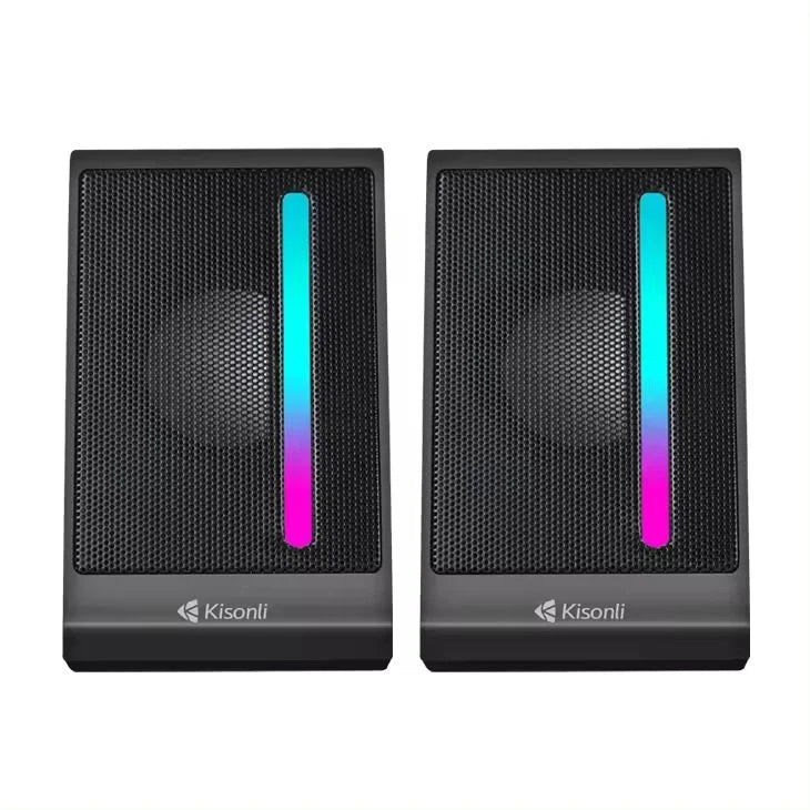 KISONLI X16 Mini USB 2.0 Portable Speaker for Laptop & PC – Compact with RGB Lighting