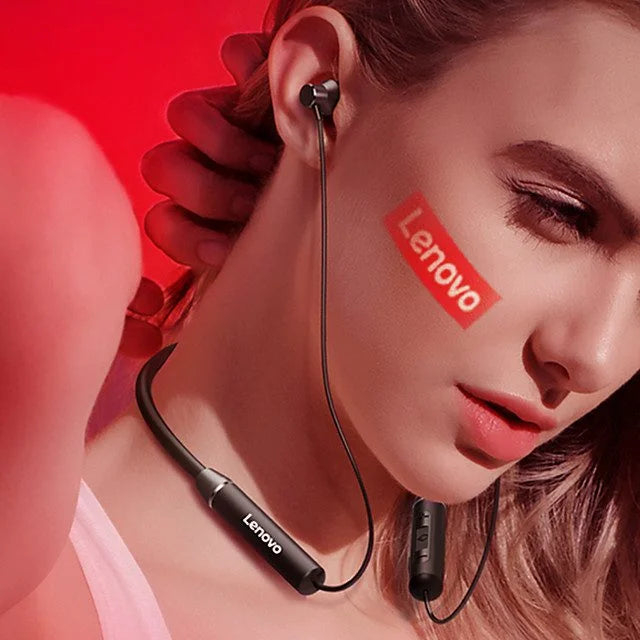 Lenovo HE05 Original Neckband Bluetooth Headphones – Magnetic Earbuds, Deep Bass, Long Battery Life