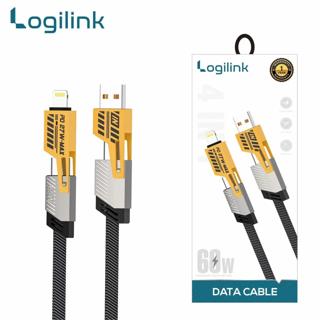 4-in-1 Multi USB PD Fast Charging Cable – Type-C to C, C to Lightning, USB to C, USB to Lightning