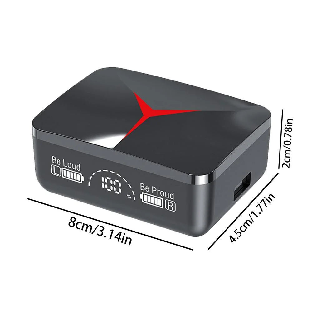 M90 Pro TWS Bluetooth 5.2 Earbuds – 9D HiFi Sound, LED Display, Touch Control, Wireless Headphones