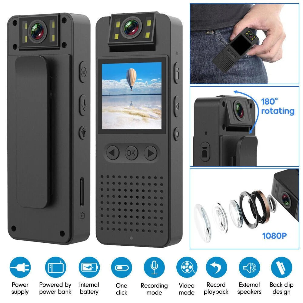 L12 Mini Body Camera – 1080P HD Wearable WiFi Video Recorder with Night Vision