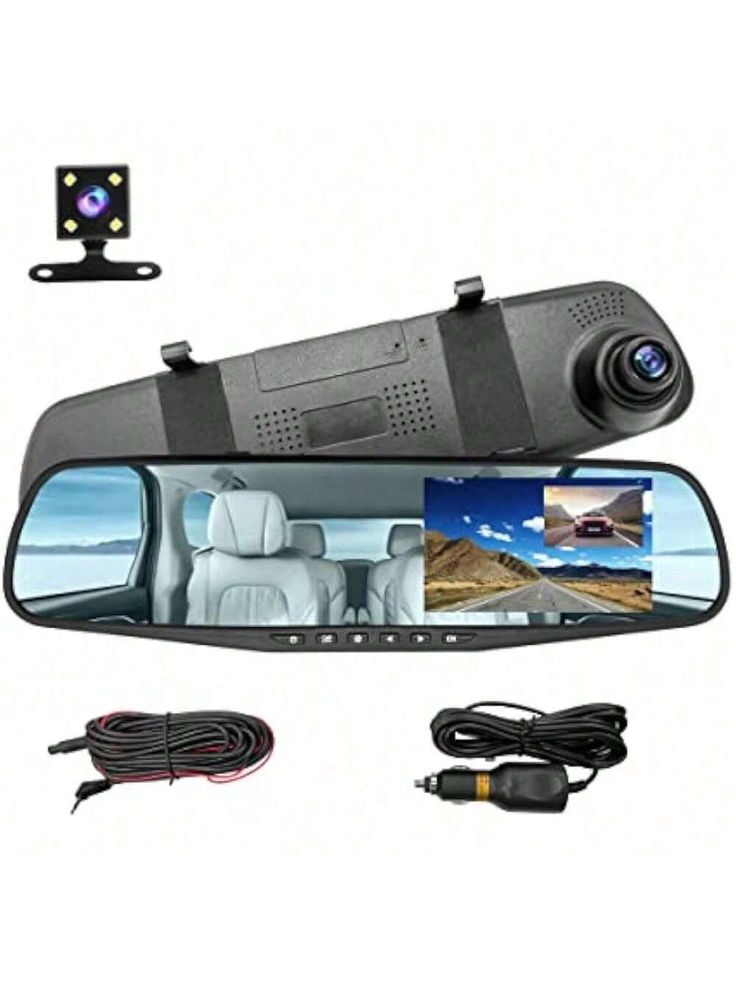 Car DVR Mirror Dash Cam – Dual 1080P Front & Rear Camera System