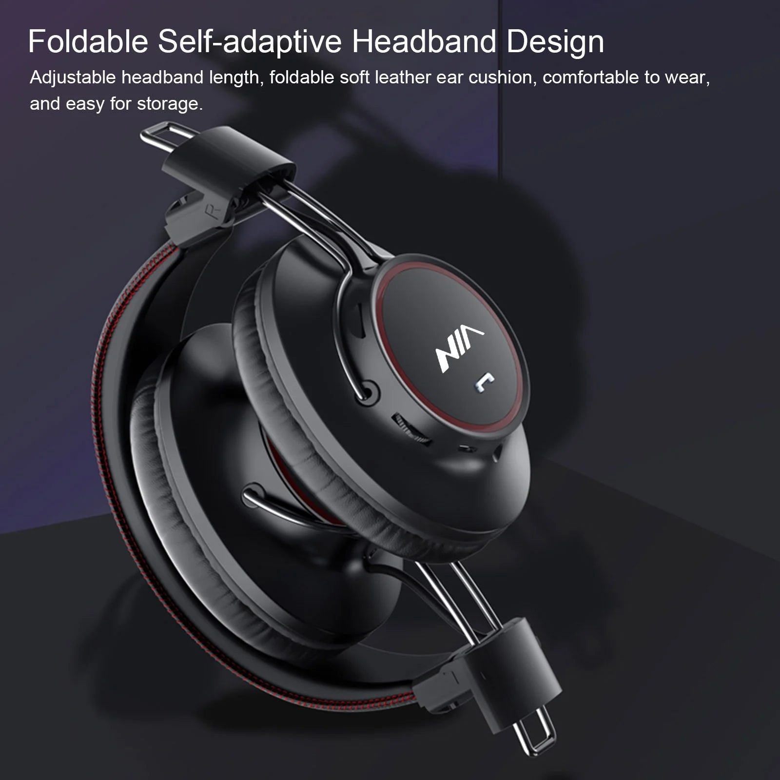 NIA S3000 Wireless Bluetooth Headphones – Over-Ear, Hi-Fi Sound, Built-in Mic, Foldable & Adjustable Design