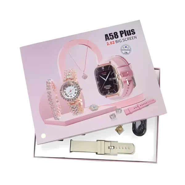 6-in-1 Smartwatch for Women – Stylish Fitness Tracker & Health Monitor | Ideal Gift for Girls – Random Color