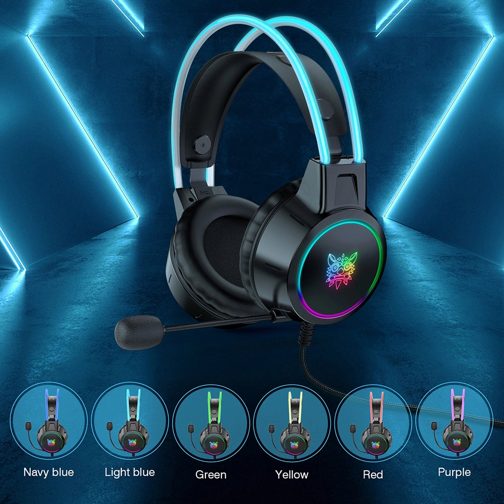 ONIKUMA X15 PRO RGB Gaming Headset with Mic – 3.5mm Wired, Stereo Surround Sound, Durable Head Beam