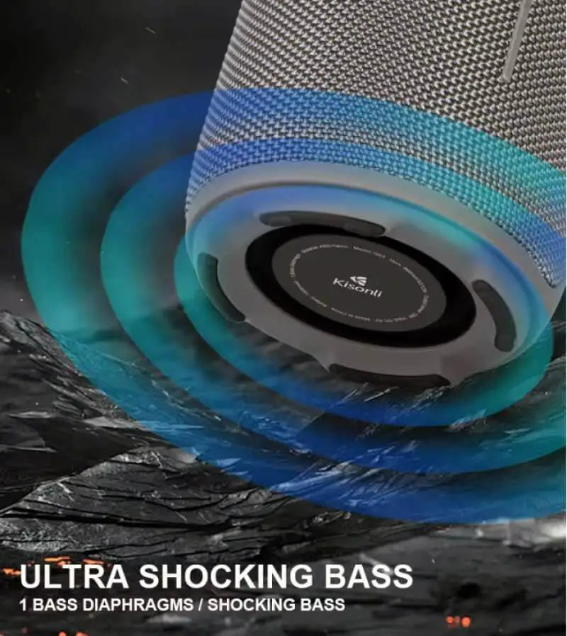 Kisonli Q23 12W Super Bass Wireless Bluetooth Speaker with RGB Lighting