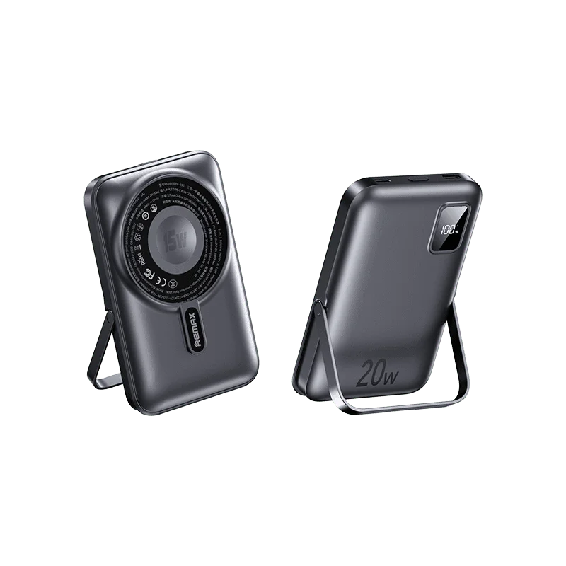 REMAX RPP-695 3-in-1 Power Bank 22.5W + PD 20W with 15W Wireless Charging & Foldable Stand – Blue