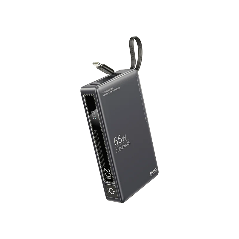 REMAX RPP-87 Wingle Series 20000mAh Power Bank – 65W PD + 22.5W Fast Charging | Laptop & Mobile Charger | Gray