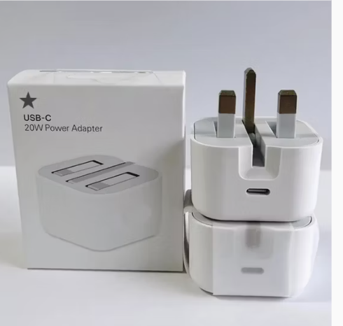 20W USB-C Power Adapter with 3-Pin Plug – Fast Charging Type-C PD Wall Charger