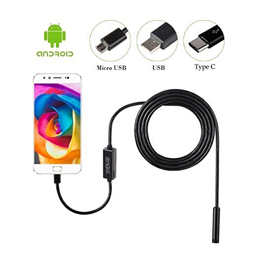 3-in-1 USB Endoscope Camera – 3.5M Waterproof Inspection Cam for Type-C, Micro USB & PC