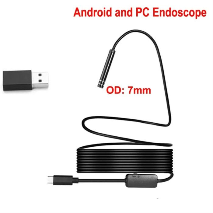 3-in-1 USB Endoscope Camera – 3.5M Waterproof Inspection Cam for Type-C, Micro USB & PC