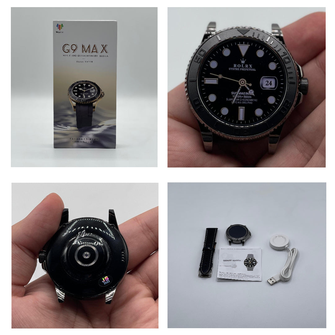 G9 Max Smartwatch With Amoled Display | Best Quality Smart Watch – Rolex Style Smart Watch – G9 Max Smart Watch For Men & Boys – Black Color Smart Watch