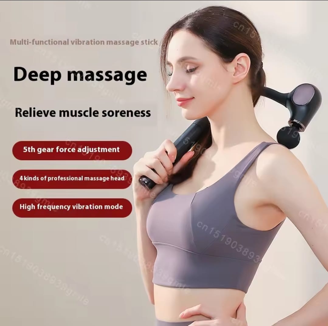 Handle Elbow Fascial Massage Gun – Deep Muscle Relaxation & Vibration Therapy For Soreness, Fatigue & Body Recovery