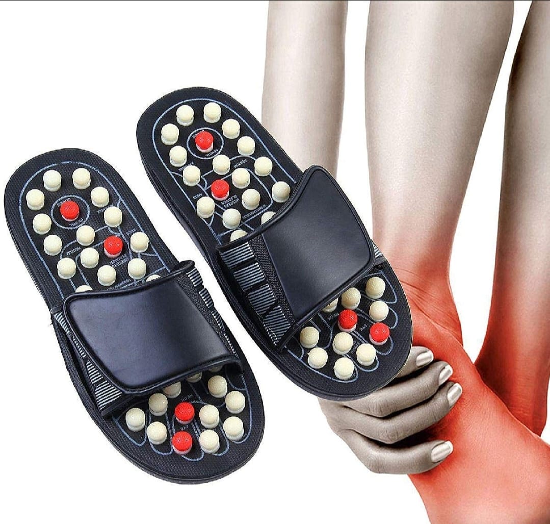 Acupressure Massage Slippers For Sugar Patients – Foot Therapy Reflexology Sandals With Acupuncture Points & Non-slip Sole