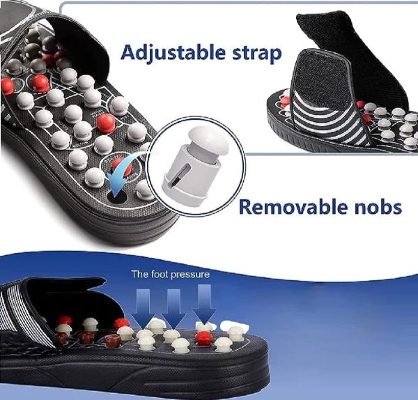 Acupressure Massage Slippers For Sugar Patients – Foot Therapy Reflexology Sandals With Acupuncture Points & Non-slip Sole