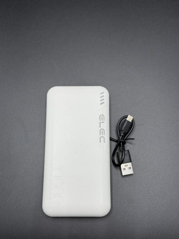 10,000mAh Fast Charging Power Bank – Dual USB Type-A & Type-C Output | Portable Charger with Box – White