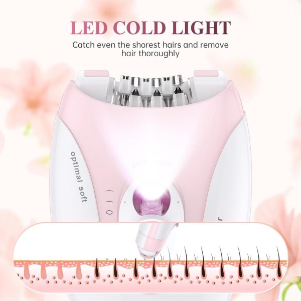 Cordless Ladies Epilator – Rechargeable Hair Remover with 2-Speed Adjustment | Painless, Compact & Easy to Use for Legs, Arms, and Underarms