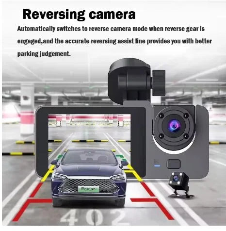 Y15 3-Channel WiFi Dash Cam – 1080P HD, Night Vision & Reverse Parking Monitor