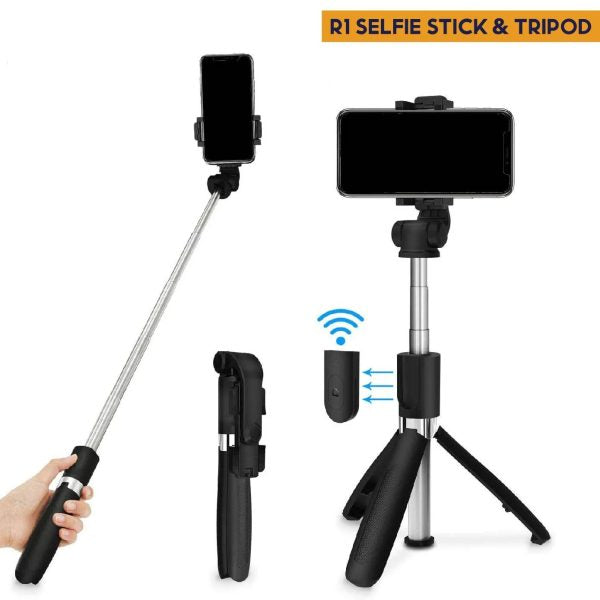 Selfie Stick Tripod R1s Bluetooth Remote Control Tripod Selfie Stick New Model With Wireless Remote Shutter Compatible With All Cell Phones
