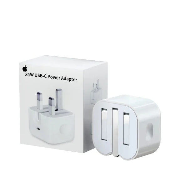 25W iPhone USB-C PD Power Adapter – Fast Charger with UK 3-Pin Plug(Original 1 Year Warranty)