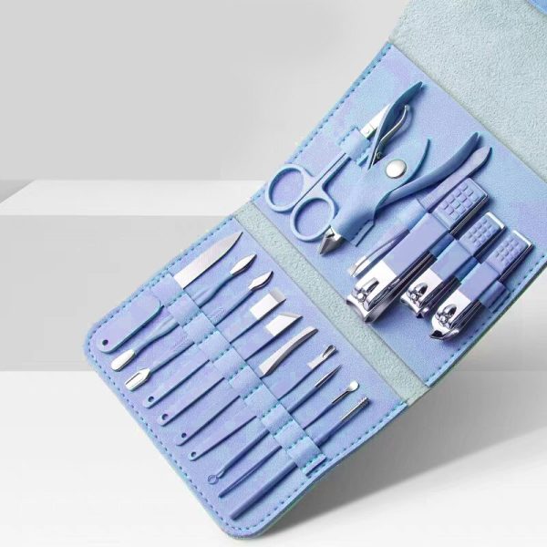 Brandomatic Manicure Kit, 16-in-1, Nail Clippers, Cuticle Scissors, Nail Files, Nail Polish Remover – Random Color