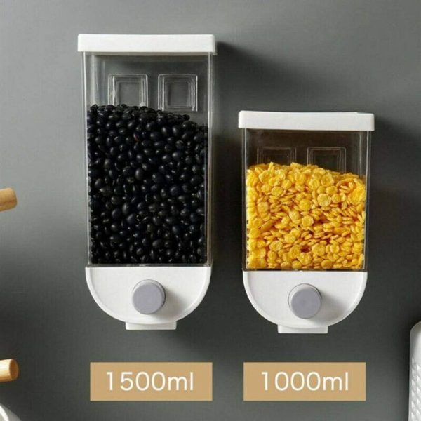 Wall-mounted Dry Food Dispensers For Organized Kitchens, Featuring Clear Containers -random Color | Food Storage Box 1500 Ml
