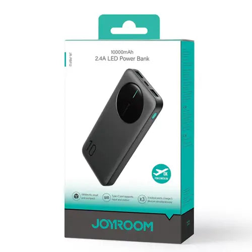 JOYROOM JR-PBF12 10000mAh Power Bank – Dual USB Output, 2.4A Fast Charging, LED Display