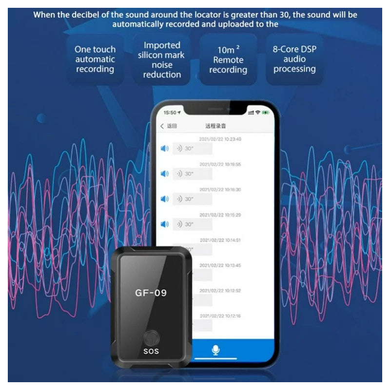 GF09 Mini GPS Tracker – Real-Time Tracking, Compact Design, Lifetime Location Monitoring