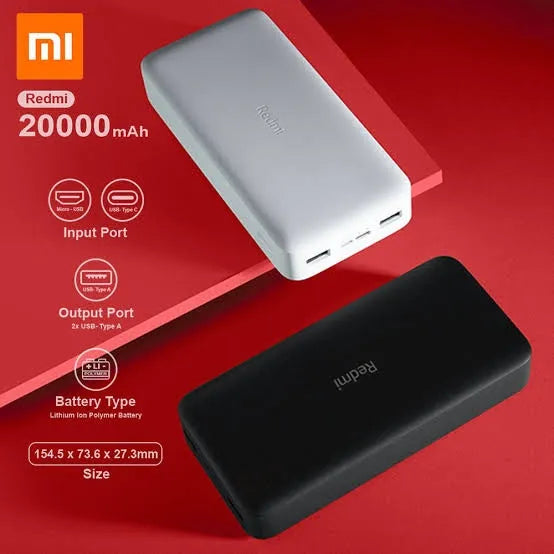 Redmi MI-Power Bank 3 Fast Charging (20,000mAh) White Colour Original