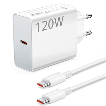 XIAOMI 120W EU Plug QC3.0 Fast Wall Charger with Type-C to C Cable – Ultra-Fast Charging Solution