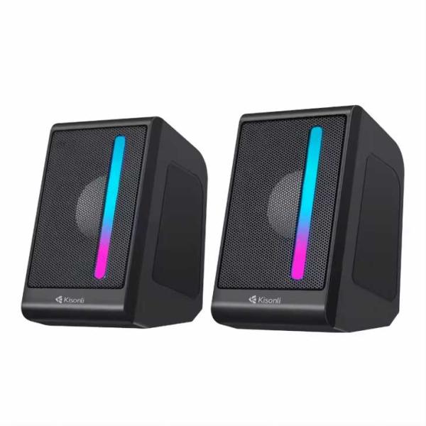 KISONLI X16 Mini USB 2.0 Portable Speaker for Laptop & PC – Compact with RGB Lighting