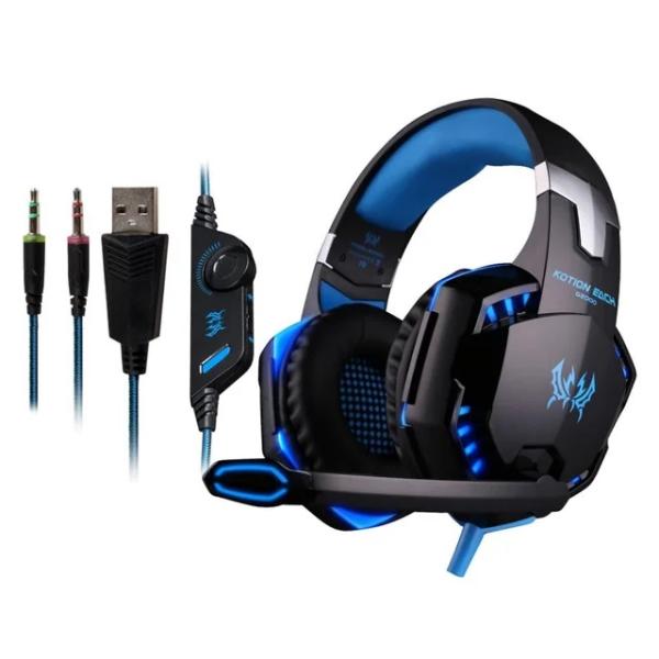 KOTION EACH G2000 Stereo Gaming Headset – Wired Headphones with Deep Bass, LED Light & Mic