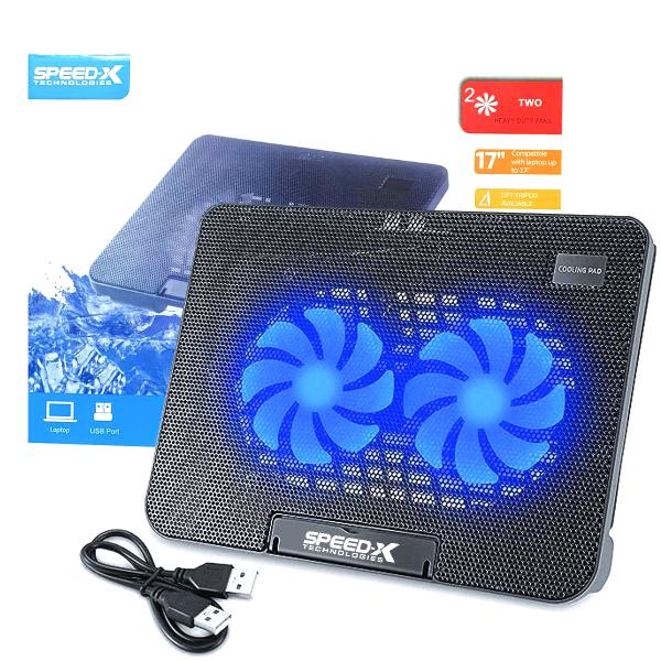 Speed-X N99 Laptop Cooling Pad – Dual Fans, LED Light, Dual USB Ports
